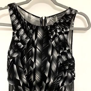 Gently used Armani Exchange in pleated black and white dress